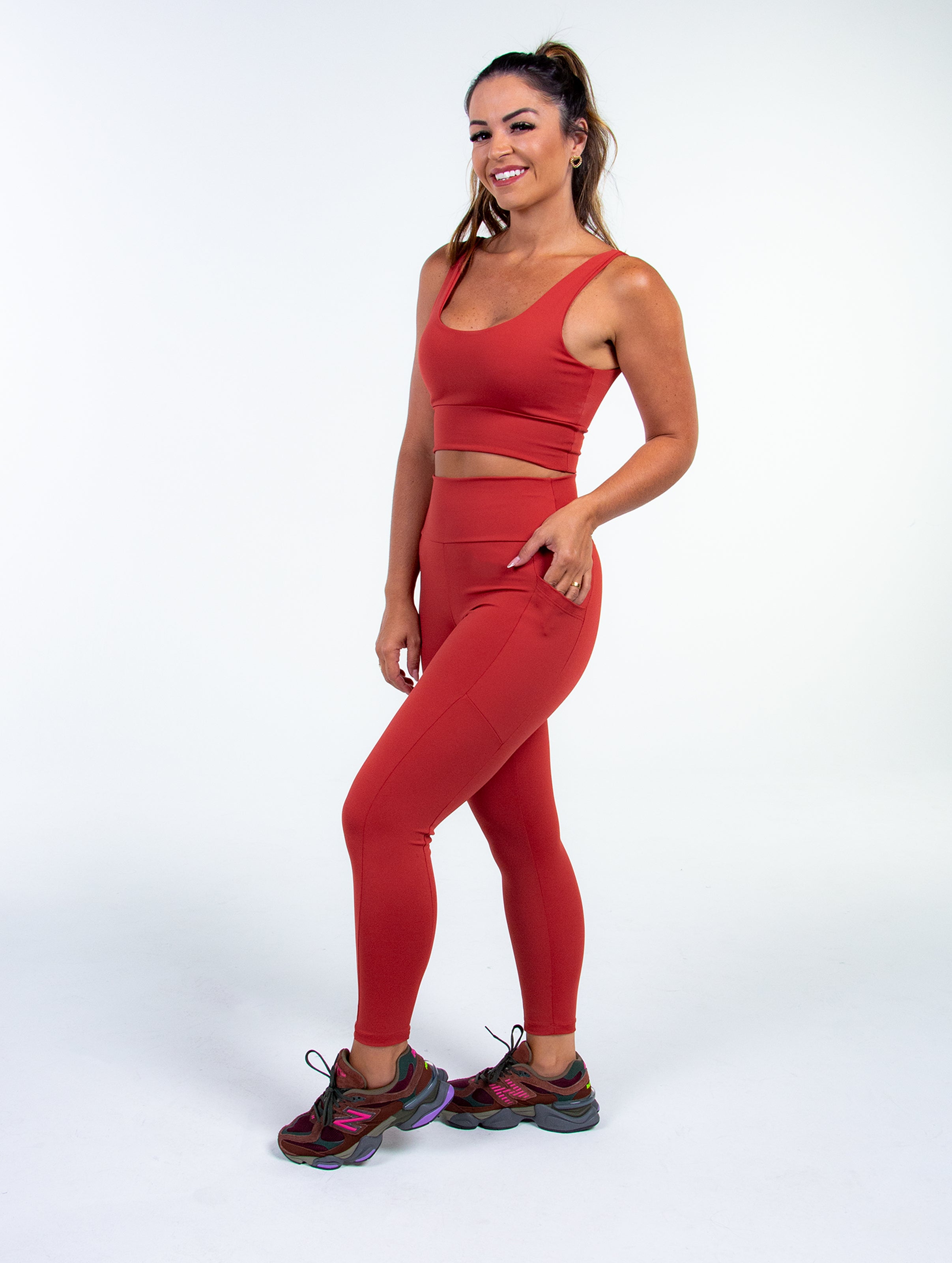 Conjunto Terracota - legging com bolso lateral e top